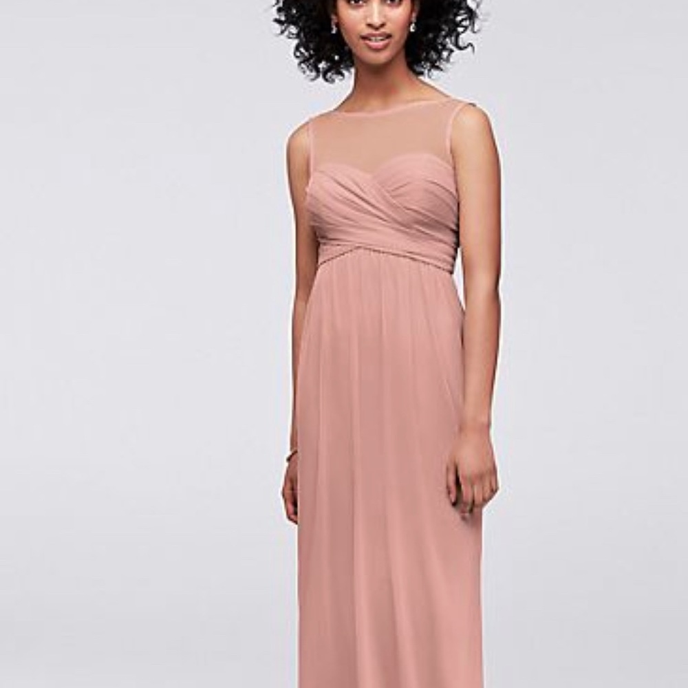 Long Mesh Illusion Sweetheart Neckline Dress